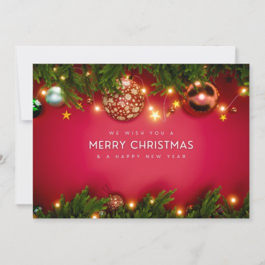 Rot und Grün Traditionelle frohe Weihnachten (Vorderseite)