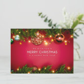 Rot und Grün Traditionelle frohe Weihnachten (Stehend Vorderseite)