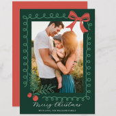 Rot und Grün von Hand Feiertagskarte