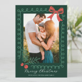 Rot und Grün von Hand Feiertagskarte