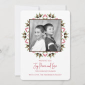 Rot und Grün Weihnachten Ein Foto einfach Einladung (Vorderseite)