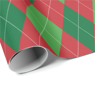 Rot und Grün Weihnachten Extra Large Argyle Geschenkpapier