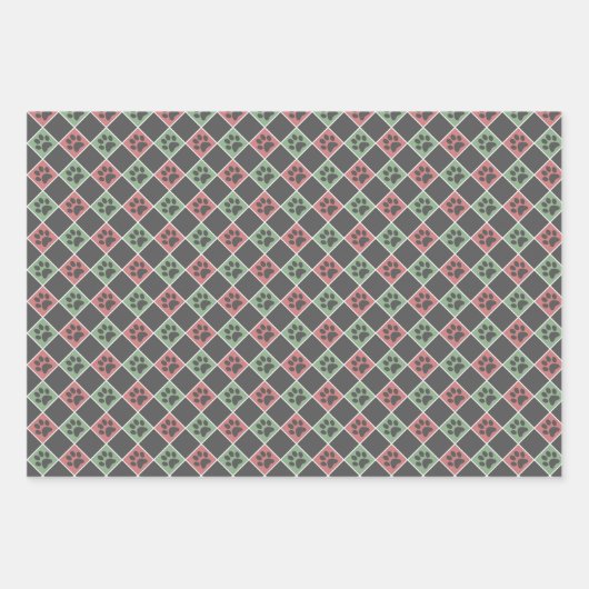 Rot und grün Weihnachten Gestapelte Paarung Geschenkpapier Set (Vorderseite 2)