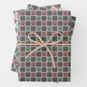 Rot und grün Weihnachten Gestapelte Paarung Geschenkpapier Set (Beispiel)