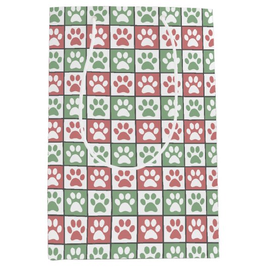 Rot und grün Weihnachten Gestapelte Paarung Mittlere Geschenktüte (Vorderseite)