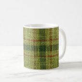 Rot und grün Weihnachtsbartan. Kaffeetasse (VorderseiteRechts)