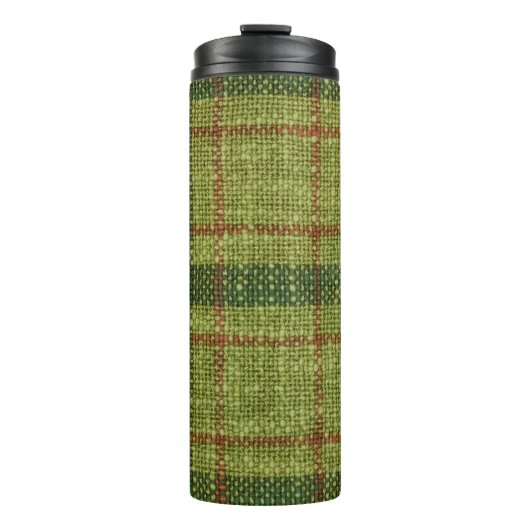 Rot und grün Weihnachtsbartan. Thermosbecher (Vorderseite)