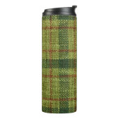 Rot und grün Weihnachtsbartan. Thermosbecher (Nach links gedreht)
