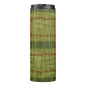 Rot und grün Weihnachtsbartan. Thermosbecher (Rückseite)