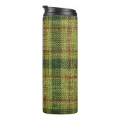 Rot und grün Weihnachtsbartan. Thermosbecher (Nach rechts gedreht)