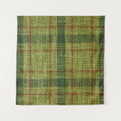 Rot und grün Weihnachtsbartan. Wandteppich (Vorderseite (Horizontal))