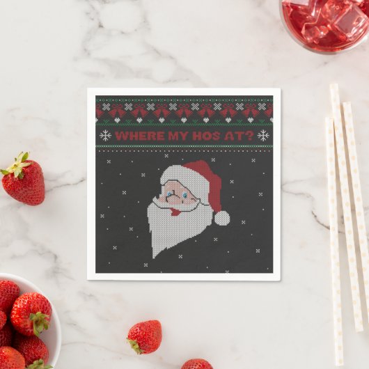 Rot und Grün, wo mein Haus ist? Santa Ugly Xmas Serviette (Beispiel)