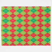 ROT UND GRÜNE CHRISTMAS DIAMOND PATTERN FLEECEDECKE (Vorderseite (Horizontal))