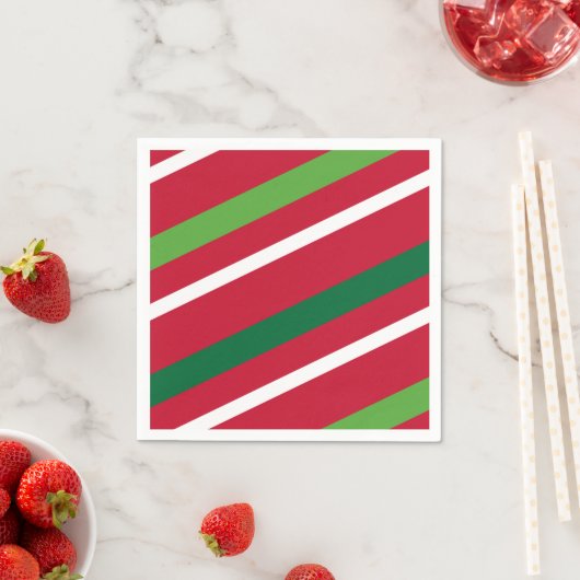Rot und Grüner Streifen Napkin Serviette (Beispiel)