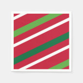 Rot und Grüner Streifen Napkin Serviette (Vorderseite)