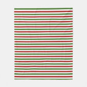 Rot und Grüner Streifen Weihnachtsleder Fleecedecke (Vorderseite)