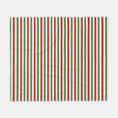Rot und Grüner Streifen Weihnachtsleder Fleecedecke (Vorderseite (Horizontal))