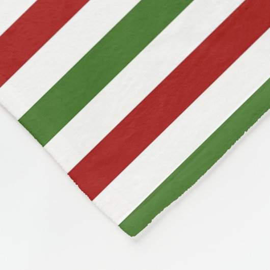 Rot und Grüner Streifen Weihnachtsleder Fleecedecke (Ecke)