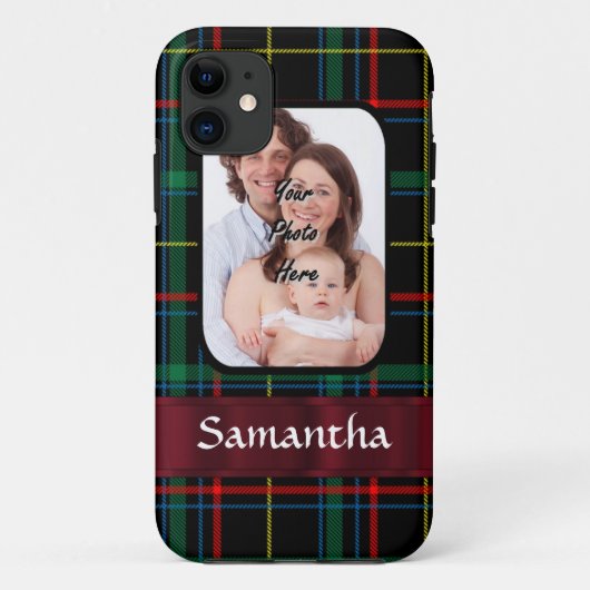 Rot und grüner Tartan Case-Mate iPhone Hülle (Rückseite)