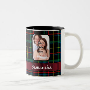 Rot und grüner Tartan Zweifarbige Tasse