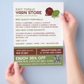 Rot- und Grüngarne, Knitterladen, Garnspeicher Flyer (Hand)