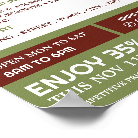 Rot- und Grüngarne, Knitterladen, Garnspeicher Poster (Ecke)