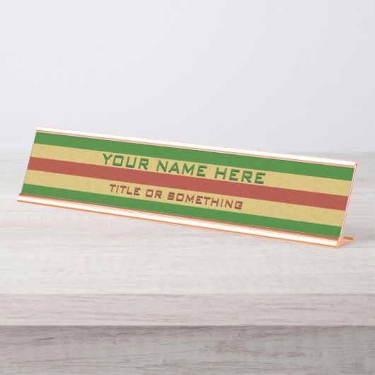 Rot- und Grünholzprint Schreibtischnamensplakette (Vorderseite )