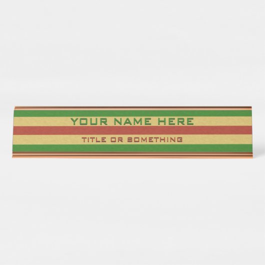 Rot- und Grünholzprint Schreibtischnamensplakette (Vorderseite )