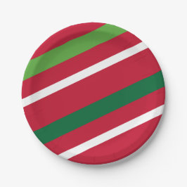 Rot- und Grünstreifen-Papierplatte Pappteller