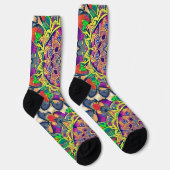 Rot und Grüntöne Mandala Socks Socken (Rechts)