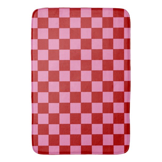 Rot und Heiß rosa überprüft Badematte (Vorderseite Vertikal)