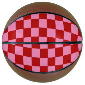 Rot und Heiß rosa überprüft Basketball (Vorderseite)