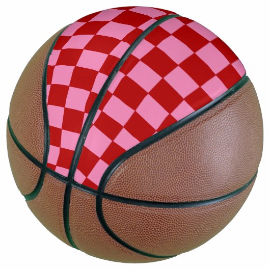 Rot und Heiß rosa überprüft Basketball (angewinkelt)