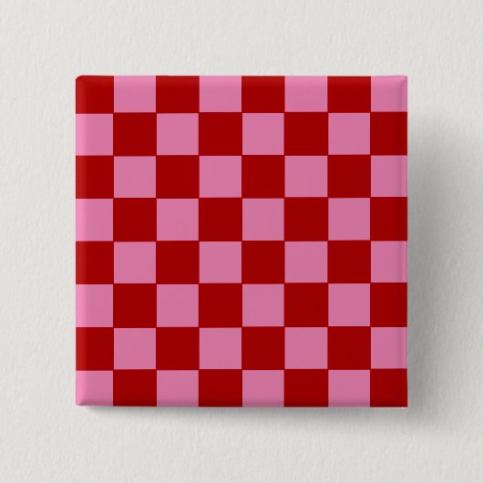 Rot und Heiß rosa überprüft Button (Vorderseite)