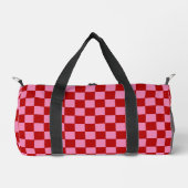 Rot und Heiß rosa überprüft Duffle Bag (Vorderseite)