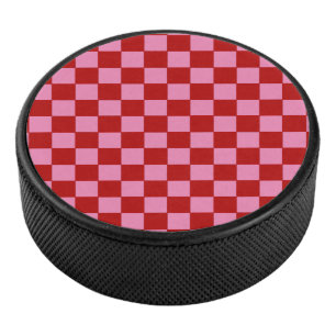 Rot und Heiß rosa überprüft Eishockey Puck