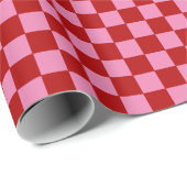 Rot und Heiß rosa überprüft Geschenkpapier (Rolleneckpunkt)