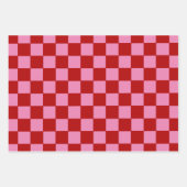 Rot und Heiß rosa überprüft Geschenkpapier Set (Vorderseite 3)