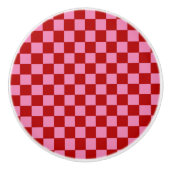 Rot und Heiß rosa überprüft Keramikknauf (Vorderseite)