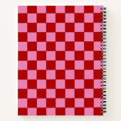 Rot und Heiß rosa überprüft Notizblock (Rückseite)