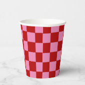 Rot und Heiß rosa überprüft Pappbecher (Rechts)