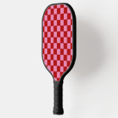 Rot und Heiß rosa überprüft Pickleball Schläger (Links)