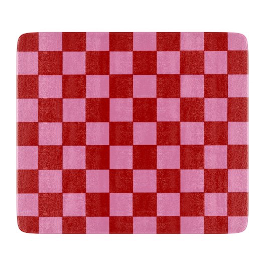 Rot und Heiß rosa überprüft Schneidebrett (Vorderseite)