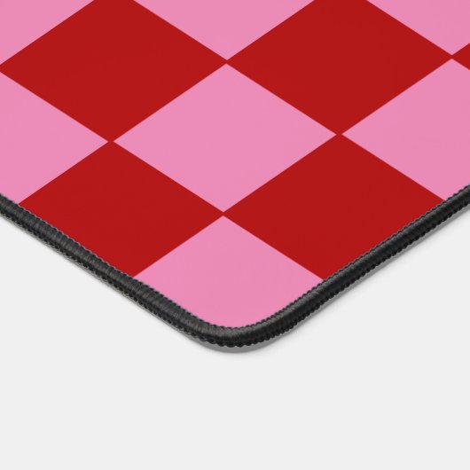 Rot und Heiß rosa überprüft Schreibtischunterlage (Ecke)
