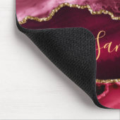 Rot und Imitate Gold Glitzer Marmorschlauch Agate Mousepad (Ecke)