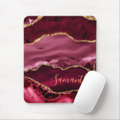 Rot und Imitate Gold Glitzer Marmorschlauch Agate Mousepad (Mit Mouse)