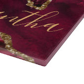 Rot und Imitate Gold Glitzer Marmorschlauch Agate Schneidebrett (Ecke)