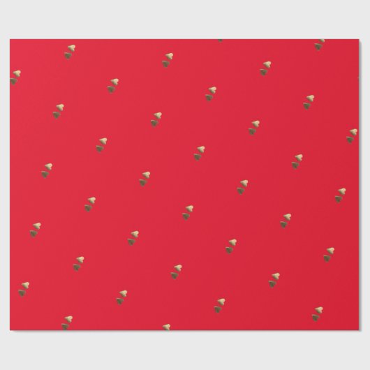 Rot und Imitate Goldene Herzen Romantisches Valent Geschenkpapier (Flach)
