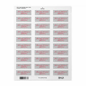Rot und Imitate Silver Glitzer Foil Rücksendeadres (Vorne)