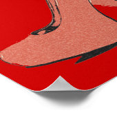 Rot und kinky, Heelse und Manschetten, sexy Kunstw Poster (Ecke)